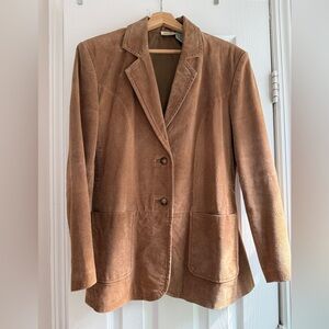 St. John's Bay Tan Suede Blazer Jacket size medium
